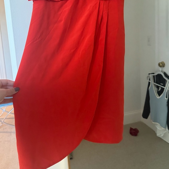Tibi Red Ruffle Mini Dress - Picture 3 of 6